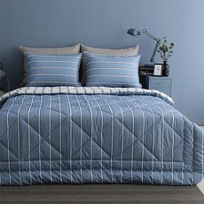 韓國 amante Like U 純棉薄被, 藍色 + 白色