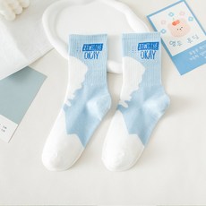 여성용 스카이 골프 미드컷 양말, 블루, 1개