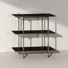 레트로하우스 고트 사각 3단 선반 800, 블랙