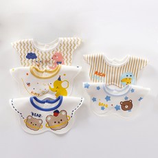 Hararoy 幼兒用 快樂朋友們 圍兜巾 5件組