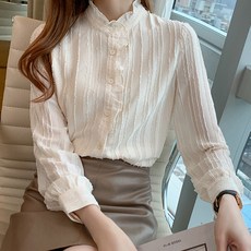 LUNAGIRL 荷葉邊雪紡衫