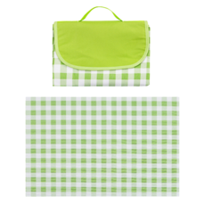 HI TODAY 양면 방수 체크 피크닉 매트, 그린