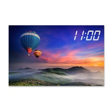 홈마인 캔버스 프린팅 액자 LED 시계 놀이공원 앤 열기구 800 x 500 mm, HM-PARK-07