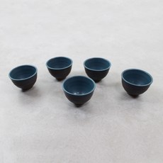 Dalsogum 韓國產 陶瓷 螺旋 夜空 酒杯 50ml, 藍色 + 黑色, 5個