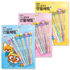 Pororo 人物造型鉛筆 3款 6入組, 藍色、粉色、黃色, 1套
