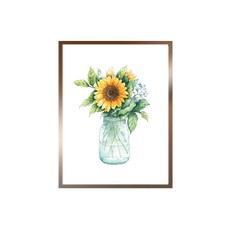 알루미늄 액자 + 인테리어 포스터 02 썬플라워 E 세트, 브론즈