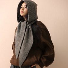 Paperments Droxy 麻花針織連帽一體式圍巾 13396