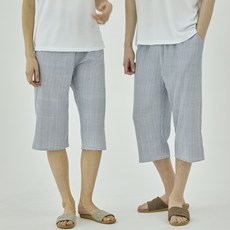 테라우드 냉감 깅엄 체크 7부 바지 2p