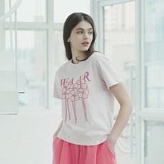 와르 와르 여성용 플라워 코튼 티셔츠