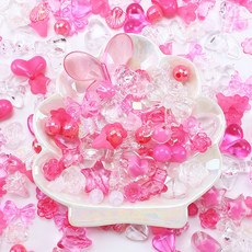 Eumes 隨行杯裝飾/卡套裝飾 DIY 配件大容量混合組 50g, 粉紅色, 1套