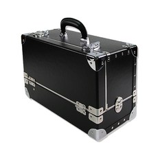 3層多功能硬質化妝盒, 1個, 黑色