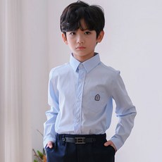 jackid 男童彈性天藍色標誌長袖襯衫