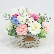 香皂花人造花可愛花籃, 粉紅色, 1個