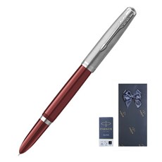 PARKER 51 Core CT鋼筆+補充墨水禮盒, F, 酒紅色