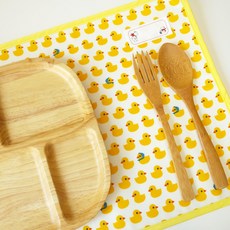 Syusyu Room 防水便當/餐盤墊 2入, 小鴨, 40 x 28cm, 2個