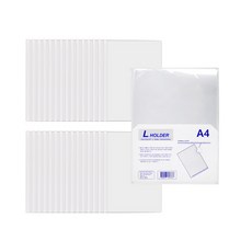 MiDAS 附桿資料夾 30入+L型文件夾 10入, 1套, 白色（Juldae 支架）、透明（L 支架）