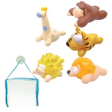 Kuwether動物朋友們浴室網袋 5件組, 混色