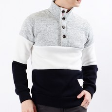Townclo 男士刷毛雙色三扣高領針織衫