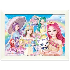 시크릿 쥬쥬 레인보우 직소퍼즐 HSIN150-702 + 우드 액자, 150피스, 혼합색상(퍼즐), 화이트(액자), 1개