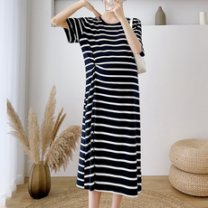 에이홉 임산부 스트라이프 스플릿 원피스