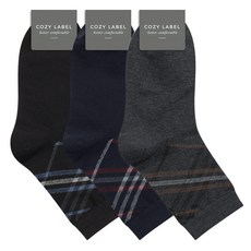 COZY LABEL 男士奢華經典菱格紋點綴紳士襪 3雙