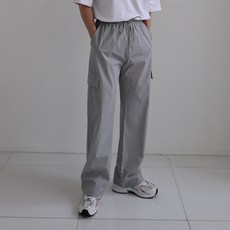 남성용 바스락 밴딩 카고 와이드 팬츠