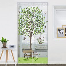 dashop 玄關/房門用 EVA 防風擋風門簾 長凳 透明 100 x 210 cm + 魔鬼氈膠帶 6入 + 開口固定磁鐵 4入 隨機出貨, 1套