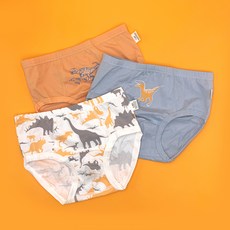 puddingunderwear 男童恐龍OR純棉無螢光三角內褲3件組