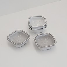 HANKOOK CHINAWARE Conte du Jour Conte 方形醬汁碗 S 2 件 x 2 件套, 1套, 白色, 灰色