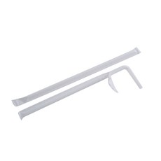 PLA皺褶吸管紙包裝 白色 6mm*21cm, 1件, 200個