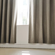 BAZAAR 亞麻四層100%遮光穿孔式窗簾 2入, 淺棕色