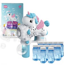 키저스 유니콘 터보 자동 버블건 + 버블액 12p 세트, 블루, 1세트
