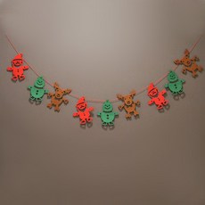 聖誕節造型毛氈掛飾, 2個, 混色