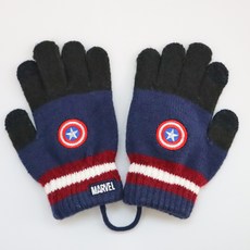 WINGHOUSE 孩童美國隊長印花掛繩觸控手套