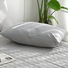 SCOHome 韓國製造 Luxi 純棉 40支 斜紋 飯店式 枕頭套 + 枕芯組, 1套, Luxi灰色