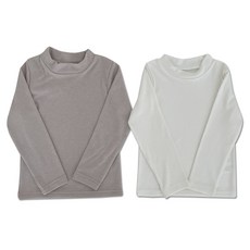 UR：BASIC 兒童柔軟半高領T恤 2件組