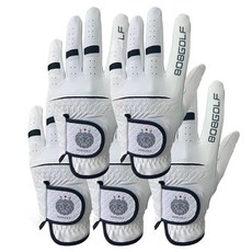 808GOLF 男款半羊皮高爾夫手套 左手用, 白色 + 黑色