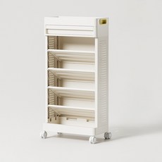 soonZAM 空間活用終極版 移動式抽屜收納書櫃, 5欄, 白色