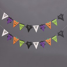 JOYPARTY 萬聖節三角掛旗 萬聖節朋友 2入, 混和色, 1個