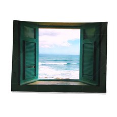 DARUMEE 地中海窗景風景布掛畫