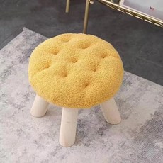 순잠 보기만 해도 달콤한 쿠키 디자인 원형 스툴 26 x 26 x 25 cm, 옐로우, 1개