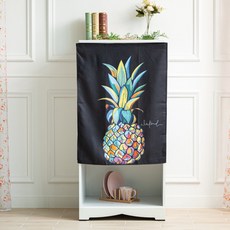 JSMOM 簡易魔鬼氈遮光迷你窗簾, 03.黑色鳳梨