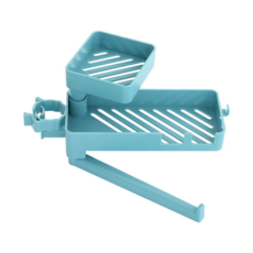 더블 레이어 플라스틱 수도꼭지 수납 선반, 블루, 1개