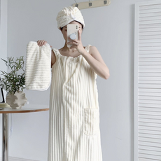 Alice Home 浴袍 + 浴帽組, 1套, 白色