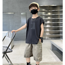 오렌지다몸 남아용 네모 레터링백 YTYC 민소매 상하복 세트