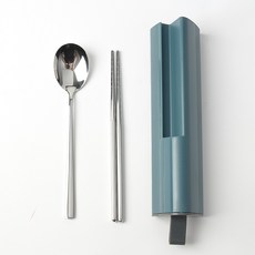 Dometopia DOTO Kitchen&Joy 便攜餐具組, 1套, 湯匙 + 筷子 + 收納盒, 靛藍色