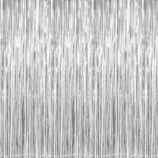 이모쿠비 파티커튼 파티용품, 은색, 1개