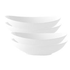 Neobone 橢圓寬版義大利麵碗, 4個, 白色的