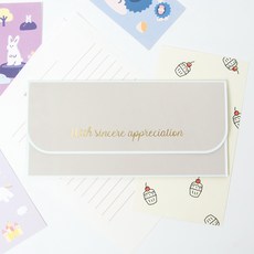 좋은기븐 프리미엄 용돈봉투 스퀘어 10p 스티커 12p, 아이보리, 1개