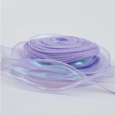 歐根紗緞帶 大容量 極光鐳射 喜帖緞帶繩 4cm, 1個, 36m, 薰衣草紫